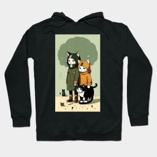 Whiskered Whimsy: Cats in Human Guise Hoodie